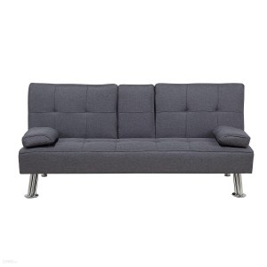 Sofa rozkładana ciemnoszara, tapicerowana- Roxen 