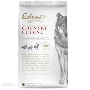 Karma dla szczeniaka Eden Country Cusine - kaczka, jagnięcina, królik, dziczyzn (2 kg)