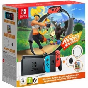 Konsola Nintendo Switch + Joy-Con niebiesko-czerwony + Ring Fit Adventure