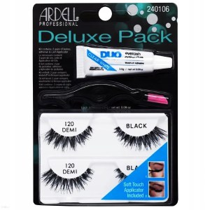 Sztuczne rzęsy Ardell Deluxe Pack - 120 Demi Black + Klej DUO + aplikator