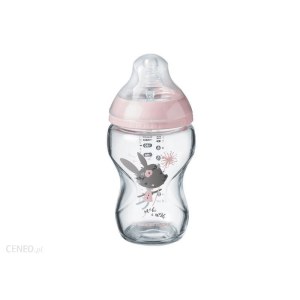 Butelka do karmienia Tommee Tippee Dla Niemowląt C2N 250 Ml Szklana Z Nadrukiem Pink Panda