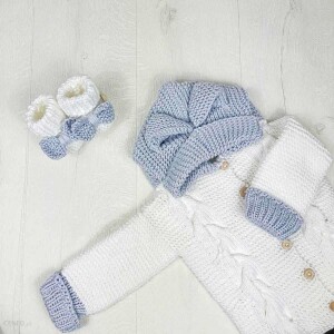 Kombinezon niemowlęcy By Royal Baby Edition handmade – miękki, wełniany uszatek