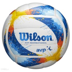 Piłka do siatkówki firmy Wilson Avp Splatter (kolor biało-niebiesko-pomarańczowy)